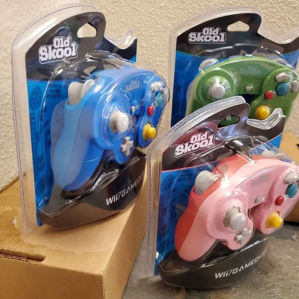 3 Gamecube Controllers - 3 Colors Bundle (NEW) - Pink Blue Green - Nintendo